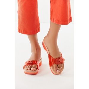 UO x Dr. Scholls orange mules